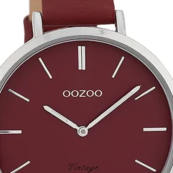 Oozoo Damen Armbanduhr Vintage Series Analog Leder rot UOC9807A