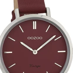 Oozoo Damen Armbanduhr Vintage Series Analog Leder rot UOC9815A