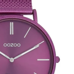 Oozoo Damen Armbanduhr Vintage Analog Edelstahl lila UOC20332