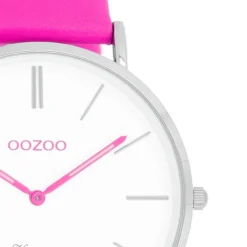 Oozoo Damen Armbanduhr Vintage Analog Leder pink UOC20314