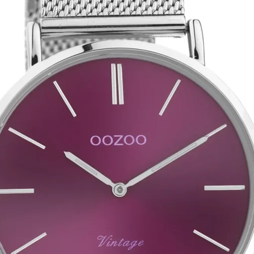 Oozoo Damen Armbanduhr Vintage Analog Metall silber UOC10870