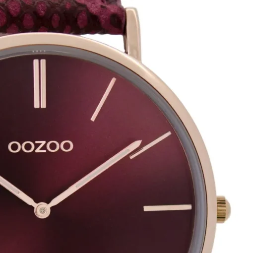 Oozoo Damen Armbanduhr Vintage Analog Leder rot UOC9303A