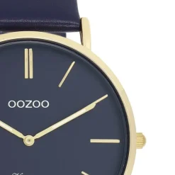 Oozoo Damen Armbanduhr Vintage Analog Leder blau UOC20329