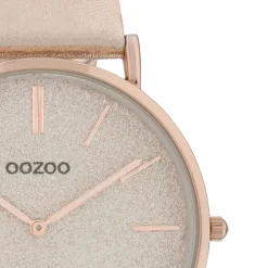 Oozoo Damen Armbanduhr Vintage Series Analog Leder beige rosa UOC20165