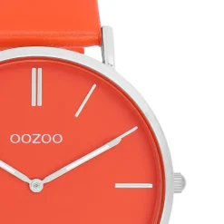 Oozoo Damen Armbanduhr Vintage Analog Leder rot orange UOC20320