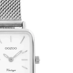 Oozoo Damen Armbanduhr Vintage Series Analog Metall Mesh silber UOC20266