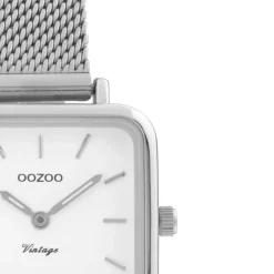 Oozoo Damen Armbanduhr Vintage Series Analog Metall Mesh silber UOC20261