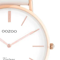 Oozoo Damen Armbanduhr Vintage Analog Leder weiß UOC9314A