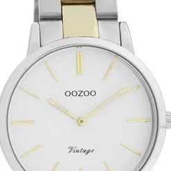 Oozoo Damen Armbanduhr Vintage Series Analog Metall silber gold UOC20044