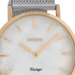 Oozoo Damen Armbanduhr Vintage Series Analog Metall silber UOC20068