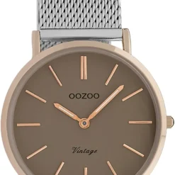 Oozoo Damen Armbanduhr Vintage Series Analog Metall silber UOC20096