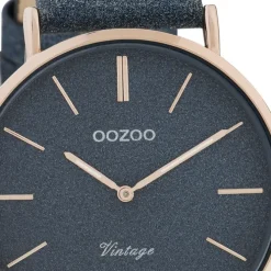 Oozoo Damen Armbanduhr Vintage Series Analog Leder dunkelblau UOC20163