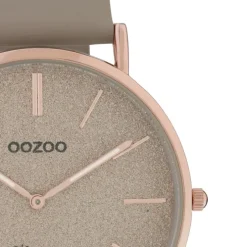 Oozoo Damen Armbanduhr Vintage Series Analog Leder taupe grau UOC20167