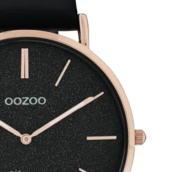 Oozoo Damen Armbanduhr Vintage Series Analog Leder schwarz UOC20169