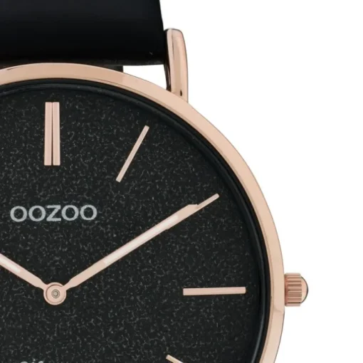 Oozoo Damen Armbanduhr Vintage Series Analog Leder schwarz UOC20169