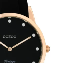 Oozoo Damen Armbanduhr Vintage Series Analog Silikon schwarz UOC20179