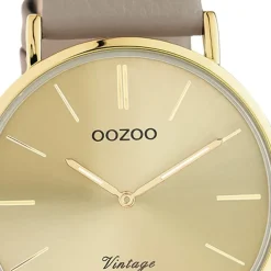 Oozoo Damen Armbanduhr Vintage Series Analog Leder braun grau UOC20334