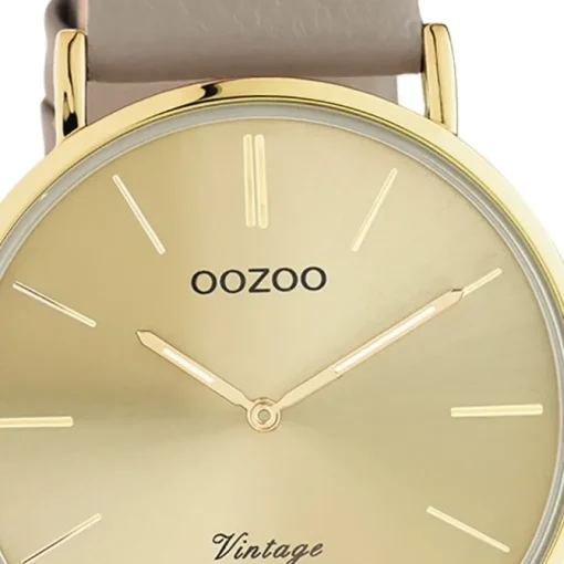 Oozoo Damen Armbanduhr Vintage Series Analog Leder braun grau UOC20334