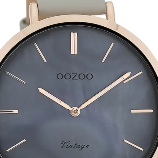 Oozoo Damen Armbanduhr Vintage Series Analog Leder grau UOC9805A