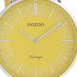 Oozoo Damen Armbanduhr Vintage C20128 Analog Leder gelb UOC20128