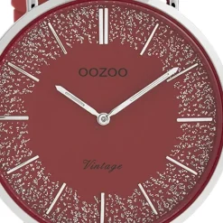 Oozoo Damen Armbanduhr Vintage C20129 Analog Leder rot UOC20129