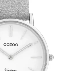 Oozoo Damen Armbanduhr Vintage C20155 Analog Leder silber UOC20155