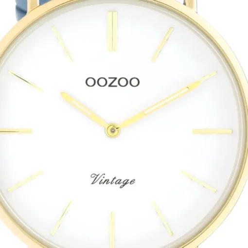Oozoo Damen Armbanduhr Vintage C20224 Analog Leder babyblau UOC20224