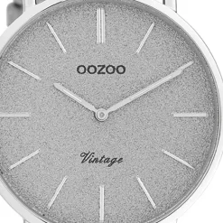 Oozoo Damen Armbanduhr Vintage Series C20200 Analog Leder silber UOC20200