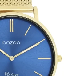 Oozoo Damen Armbanduhr Vintage Series Analog Metall Mesh gold UOC20290