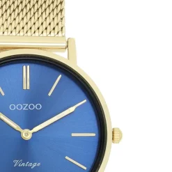 Oozoo Damen Armbanduhr Vintage Series Analog Metall Mesh gold UOC20292