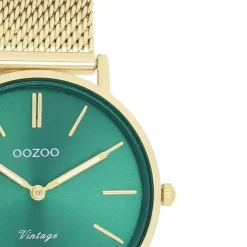 Oozoo Damen Armbanduhr Vintage Series Analog Metall Mesh gold UOC20296