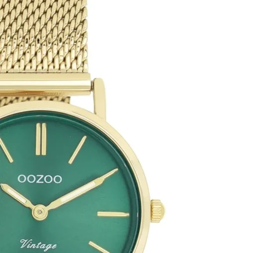 Oozoo Damen Armbanduhr Vintage Series Analog Metall Mesh gold UOC20297