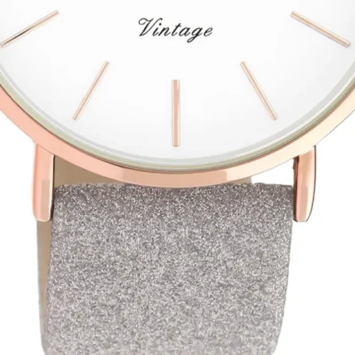 Oozoo Damen Armbanduhr Vintage C20151 Analog Leder grau UOC20151