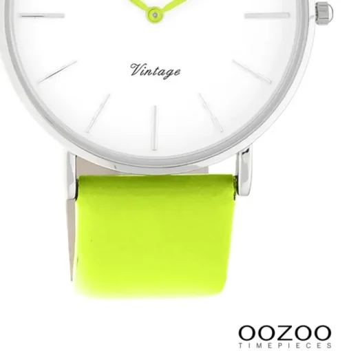 Oozoo Damen Armbanduhr Vintage Series Analog Leder hellgrün UOC20276