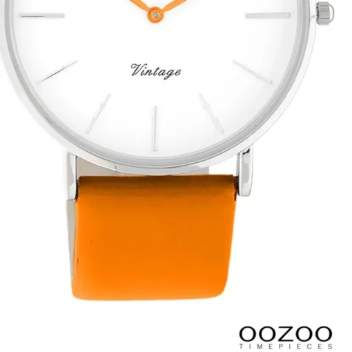 Oozoo Damen Armbanduhr Vintage Series Analog Leder orange UOC20278