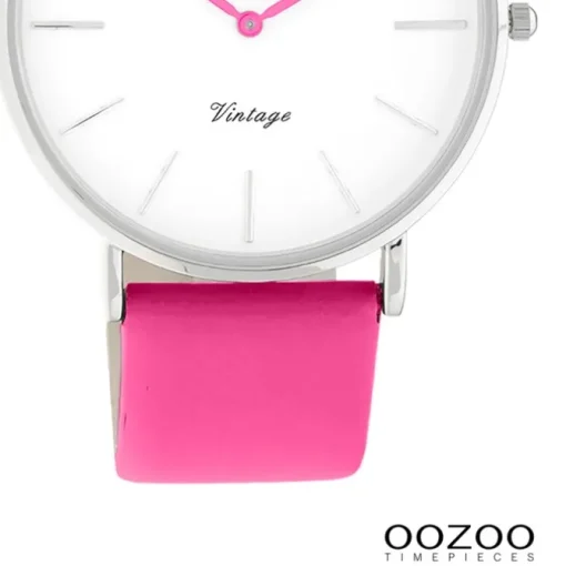 Oozoo Damen Armbanduhr Vintage Series Analog Leder pink UOC20280