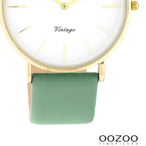 Oozoo Damen Armbanduhr Vintage Series Analog Leder grün UOC20255