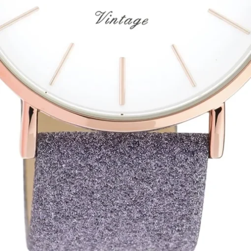 Oozoo Damen Armbanduhr Vintage C20152 Analog Leder violette UOC20152