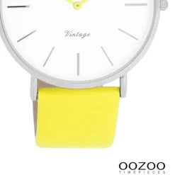 Oozoo Damen Armbanduhr Vintage Analog Leder gelb UOC20312