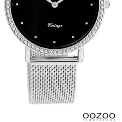 Oozoo Damen Armbanduhr Vintage Analog Edelstahl silber UOC20052