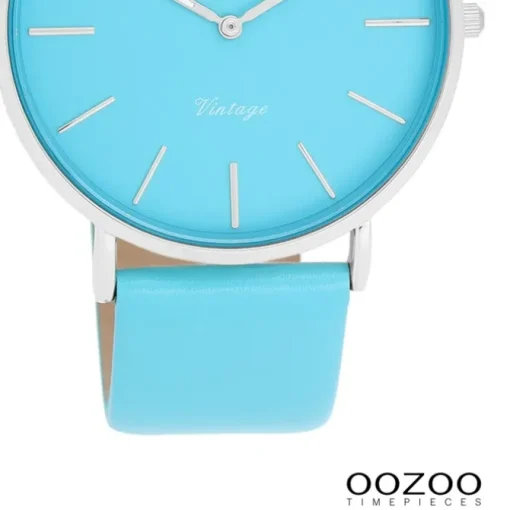 Oozoo Damen Armbanduhr Vintage Analog Leder blau UOC20322