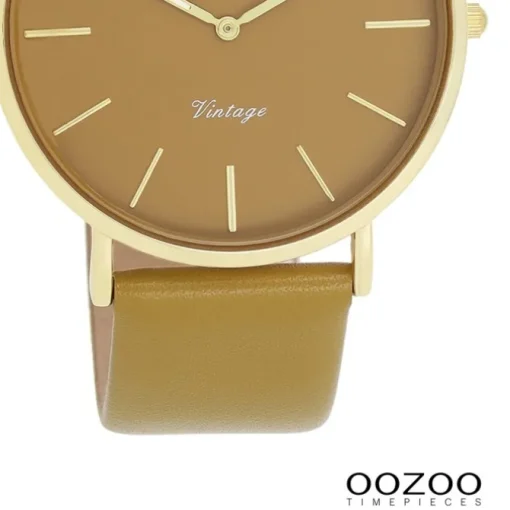 Oozoo Damen Armbanduhr Vintage Analog Leder olivgrün UOC20327
