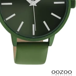 Oozoo Damen Armbanduhr Vintage Analog Leder dunkelgrün UOC10873