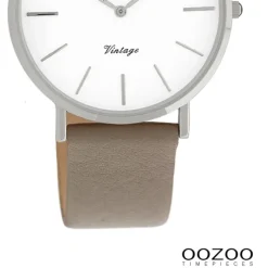 Oozoo Damen Armbanduhr Vintage Series Analog Leder taupe braun UOC20017