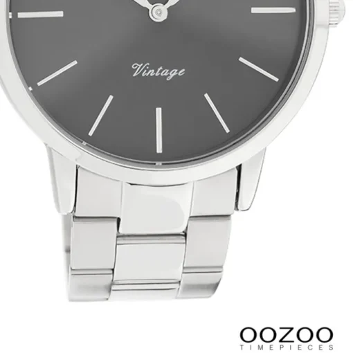 Oozoo Damen Armbanduhr Vintage Series Analog Metall silber UOC20021