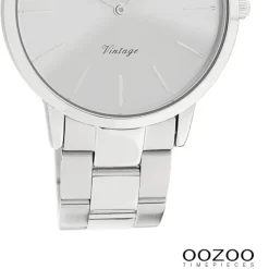 Oozoo Damen Armbanduhr Vintage Series Analog Metall silber UOC20027