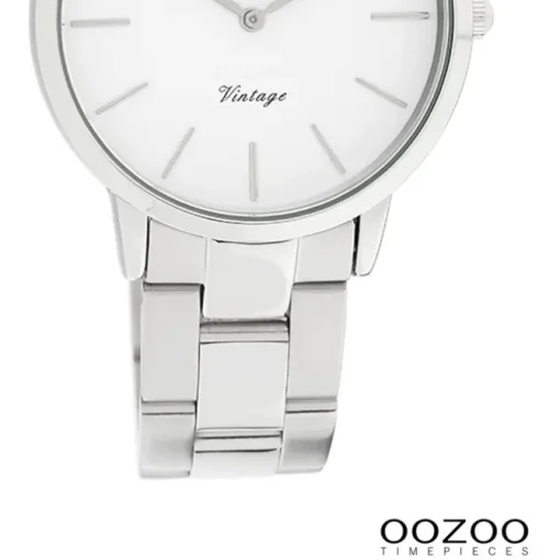 Oozoo Damen Armbanduhr Vintage Series Analog Metall silber UOC20038