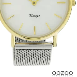 Oozoo Damen Armbanduhr Vintage Series Analog Metall silber UOC20119