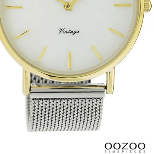 Oozoo Damen Armbanduhr Vintage Series Analog Metall silber UOC20119