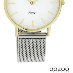 Oozoo Damen Armbanduhr Vintage Series Analog Metall silber UOC20121